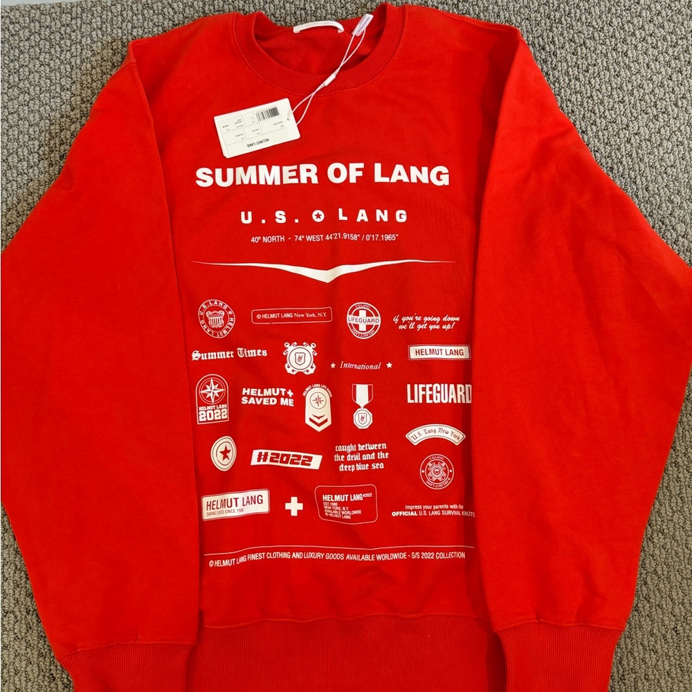 Helmut Lang Red Graphic Men's Sweater